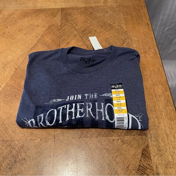 Blue Long Sleeve Tee with Skull Graphic Design - Picture 9 of 9